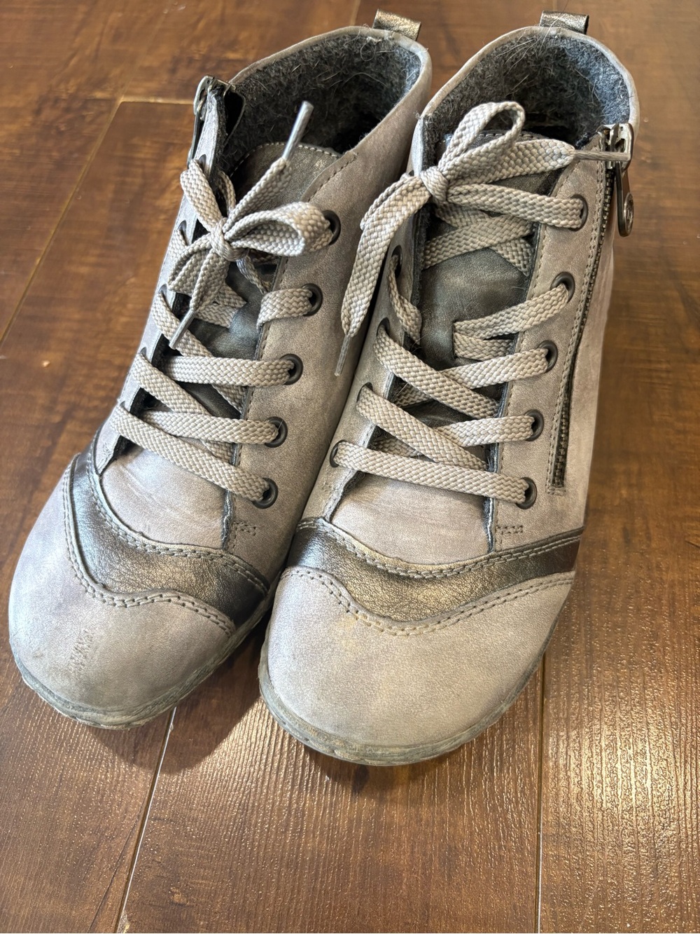 Remonte Tex Grey Suede Side Zip Ankle Boots Size 38 (7-7.5)